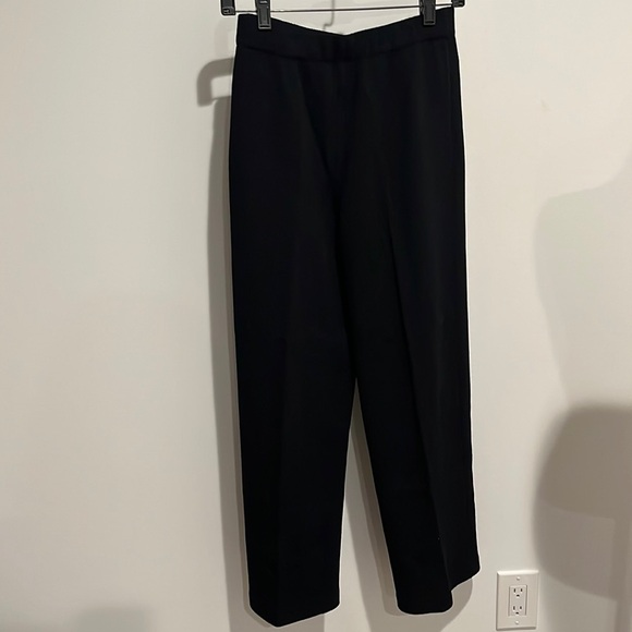 St. John Basics Santana Knit Caviar Black wide-legs pants size 6 - Picture 1 of 3
